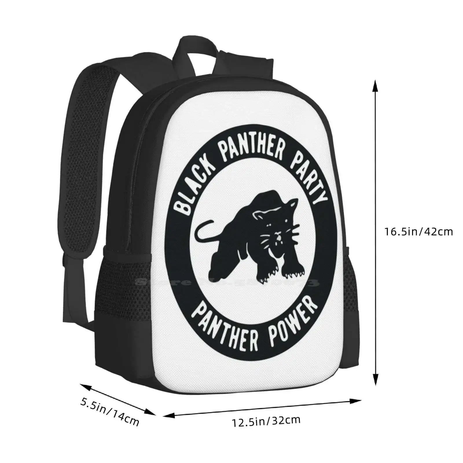 Party-Panther Power Muster Design Tasche Studenten Rucksack Power für die Menschen Gleichheit Angela Davis Party 70er Jahre alten Vintage schwarz