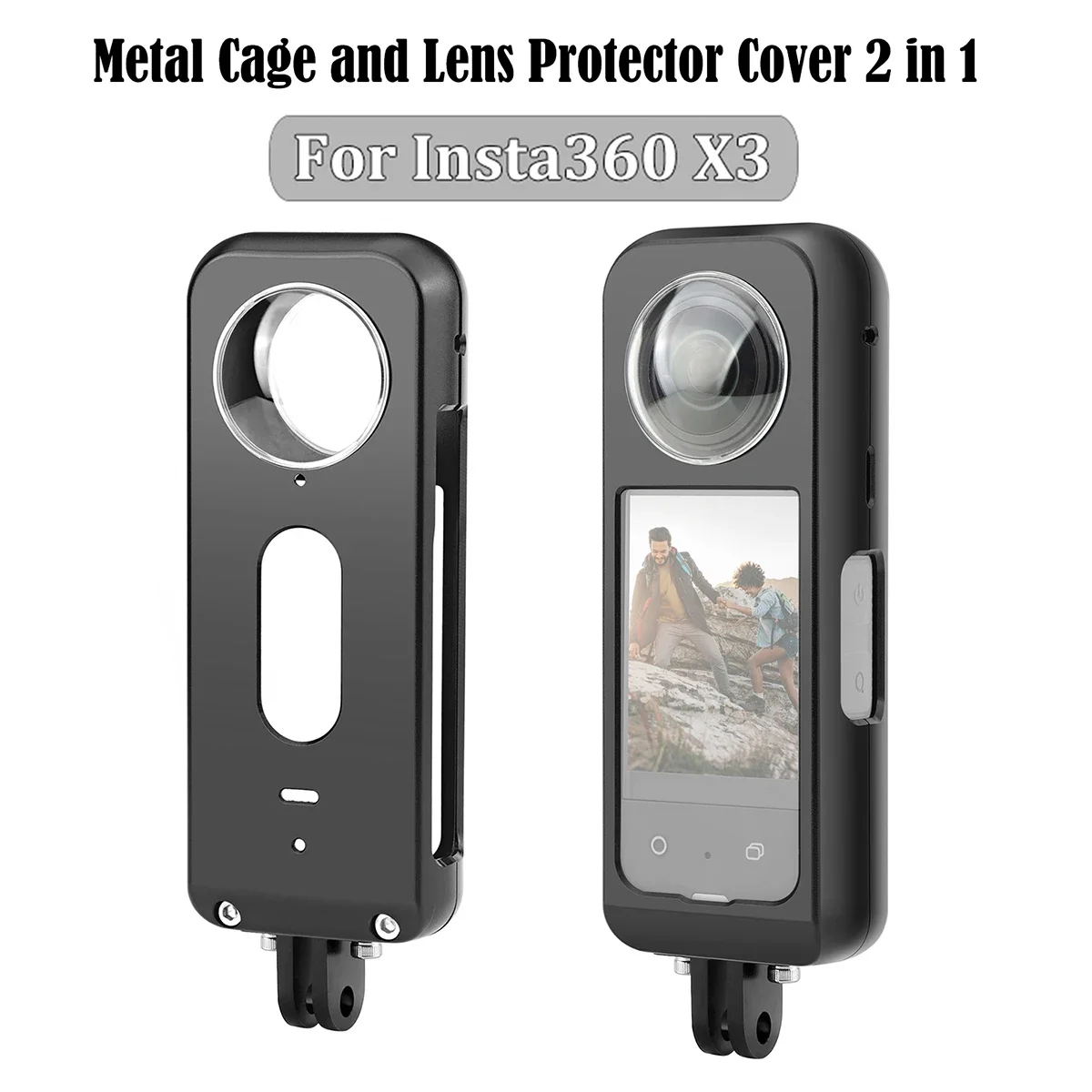 

FF-F43 2 in 1 Metal Cage & Lens Protector Cover For Insta360 X3 Protective Cage Rig Frame Lens Pretect Camera Accessory