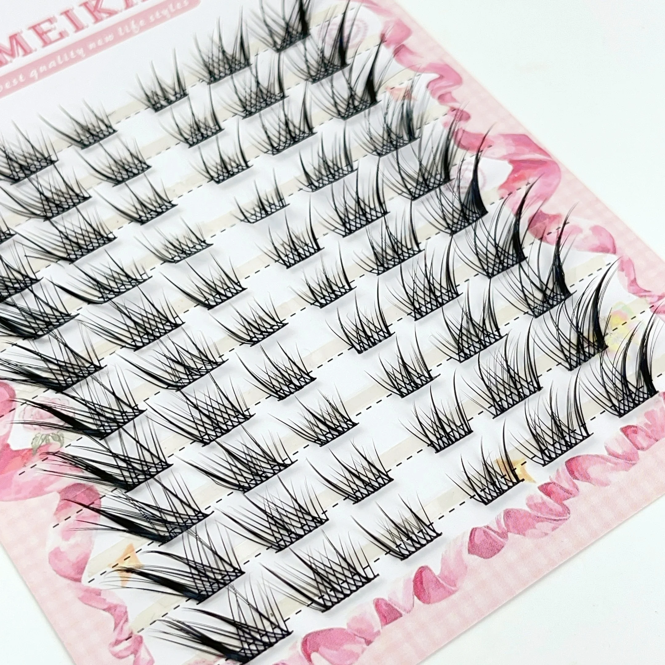 60 pçs cílios postiços macios naturais, cílios cruzados de maquiagem cosplay, cílios em quadrinhos de anime, alça reutilizável, ferramenta de maquiagem pessoal para os olhos