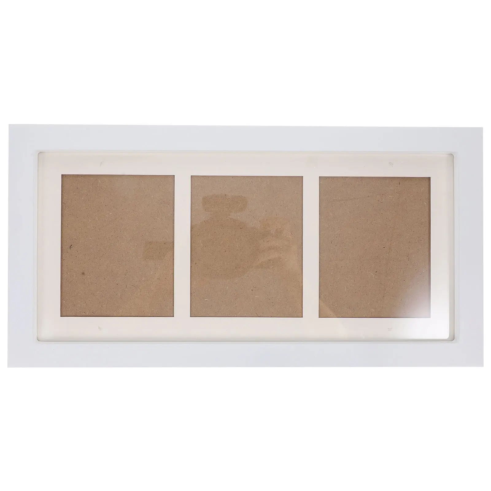 Wooden 3-Grid Handprint Photo Frame Baby Growth Display Picture Frame Decorative Holder for Home Bedroom Office Wall