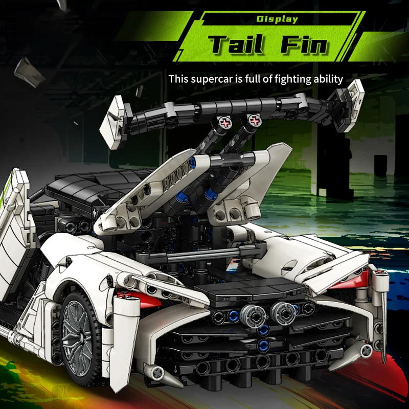 Famous Super White Technical Racing Car Budiling Block City Expert Speed Racer Vehicle Bricks Assembly Sets Toys Kids Boys Gifts