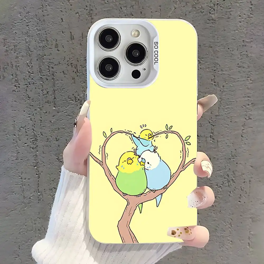 Custodia per telefono Chubby Cockatiel Parrot BirdS per iPhone 17,16,15,14,13,12,11,Pro,Max,Plus,SE,Air,Mini Paraurti bianco anticaduta