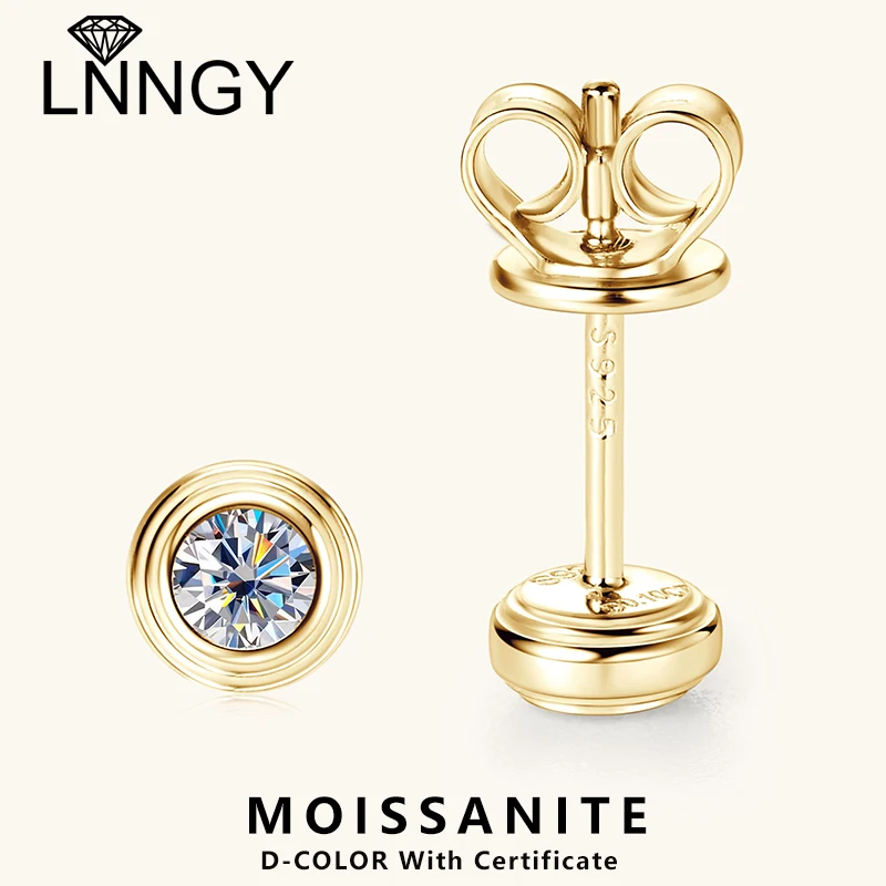 

Lnngy круглые серьги-гвоздики с муассанитом 3 мм, маленькие серьги из стерлингового серебра 925 пробы для женщин, пирсинг Pendientes, минималистичные ювелирные изделия, подарок