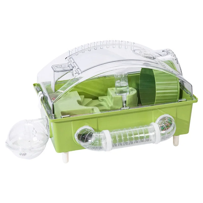 Большая прозрачная клетка для хомяка, двухслойная, 45 базовых корпусов, дом для печенья для маленьких домашних животных с вентиляционным дизайном хомяка Большая прозрачная клетка для хомяка, двухслойная, 45 базовых корпусов, дом для печенья для маленьких домашних животных с вентиляционным дизайном хомяка