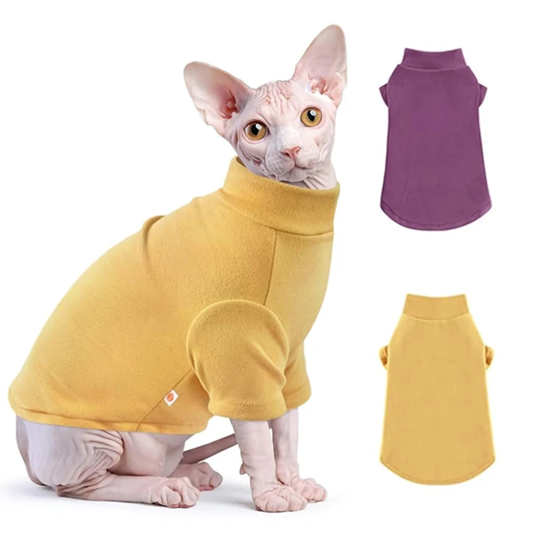 Sphynx Cat Clothes Sphynx Turtleneck Hairless Kitten Jacket Winter Warm Cats Sweater Pet Outfits Chihuahua Costumes Dog Jumpsuit