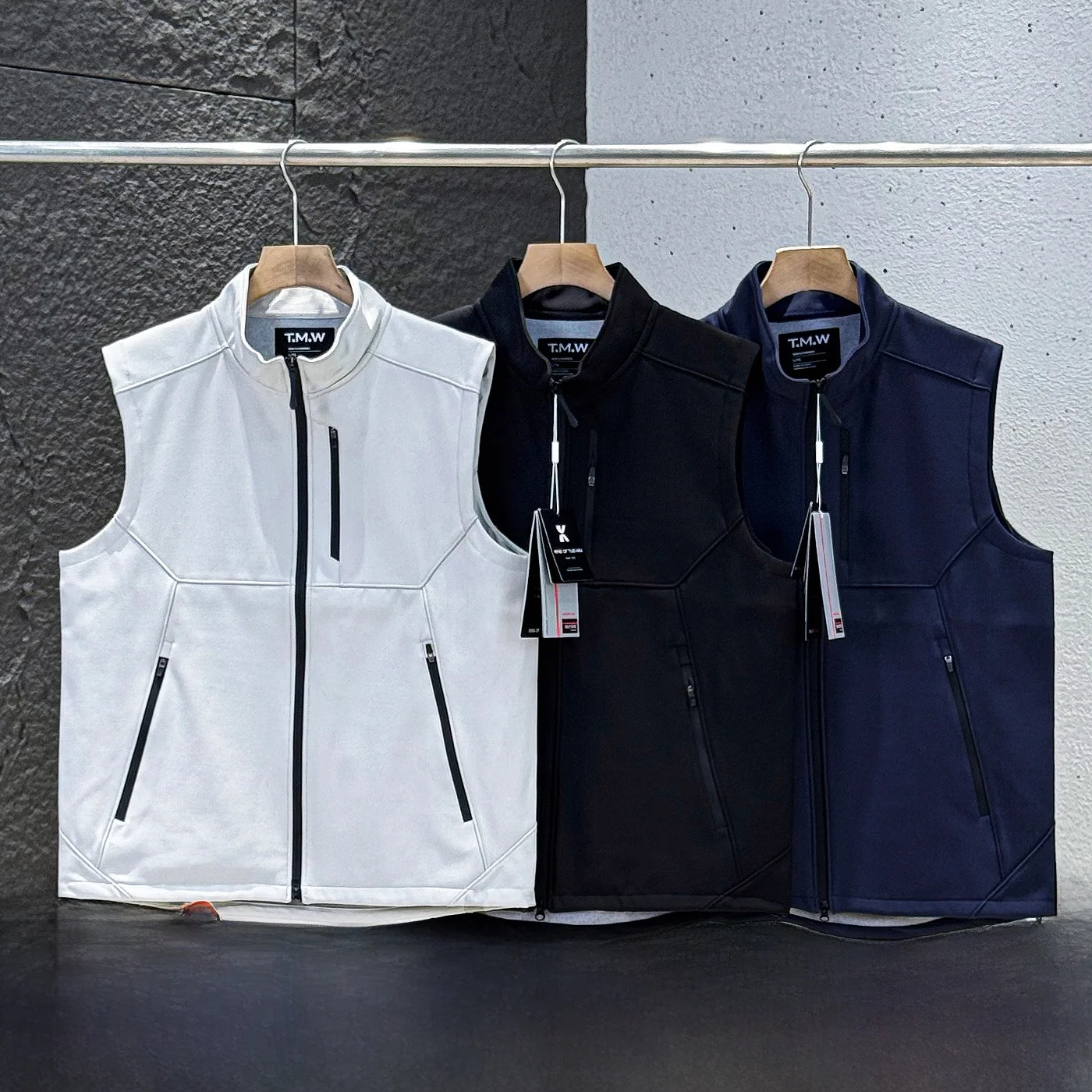 

Young Men's Casual Workwear Vest Autumn Outdoor Windproof Waterproof Stand Collar Multi-ket Leisure Jaet for Men And Women