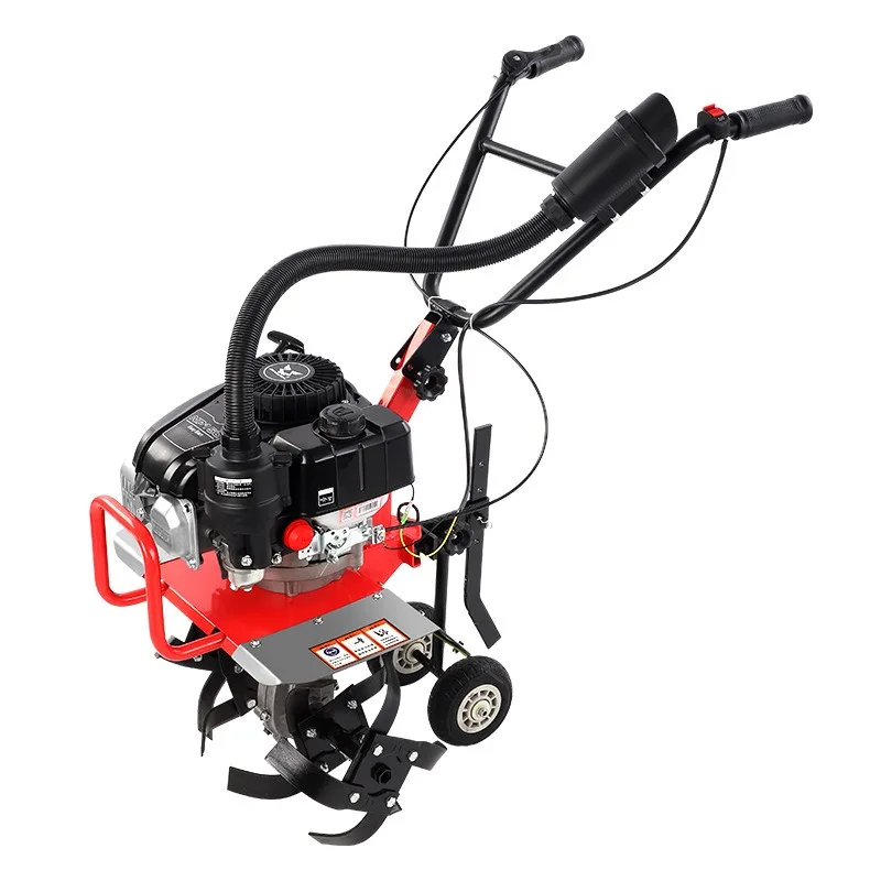 

Micro tiller small agricultural household hoe weeding loose soil ditching plowing paddy field rotary tiller