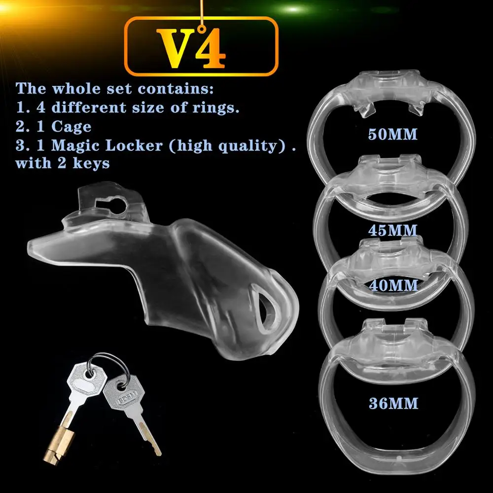 Holy trainer V4  Chastity Device,Cock Cage With with 4 Size Penis Ring,HT-4 Cock Ring holytrainer 4,Chastity Belt sexy products