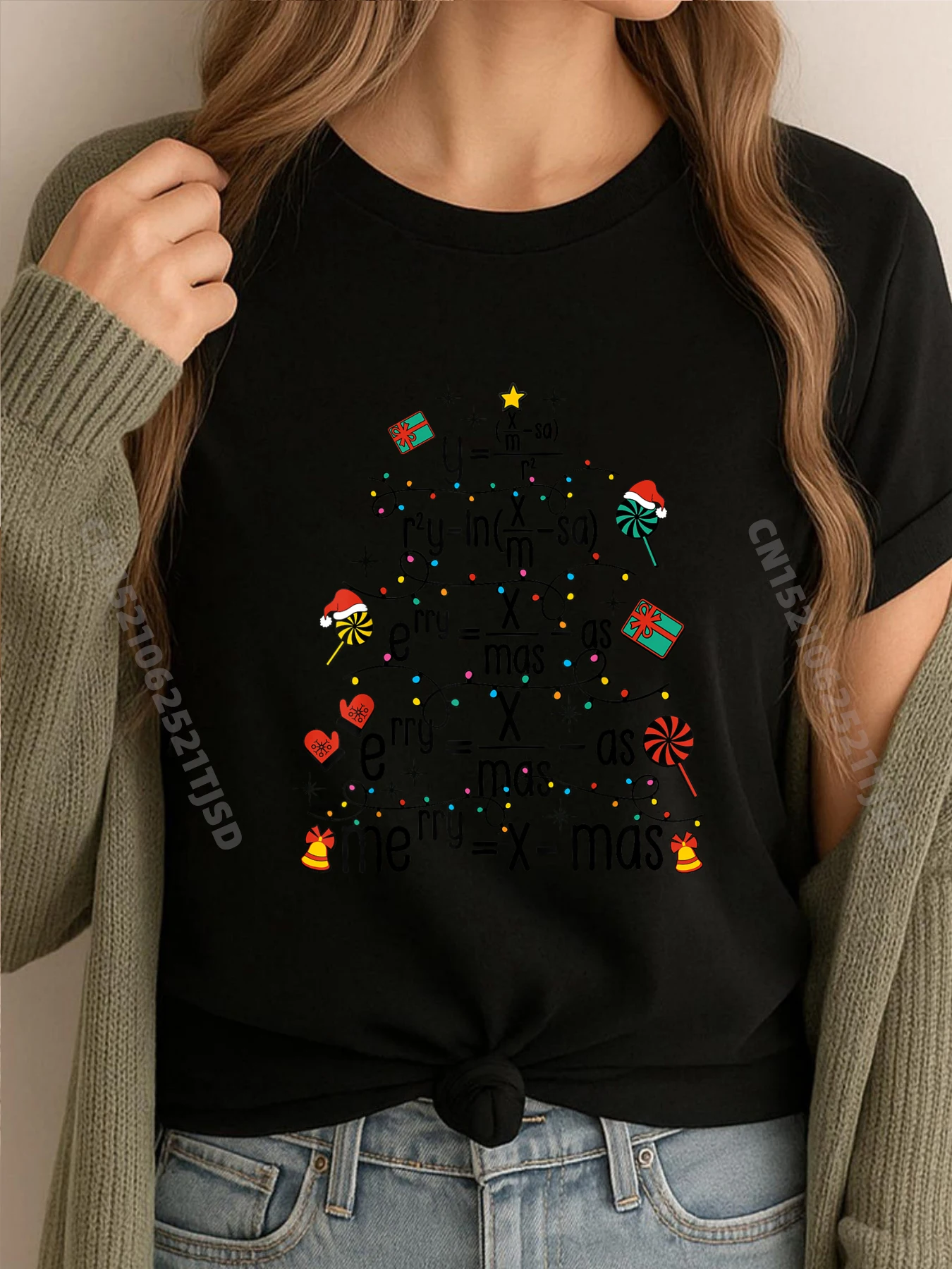 

Математическое уравнение Merry X Mas, учитель математики, рождественская брендовая футболка, мужская одежда, Camisa, большой и высокий день влюбленных