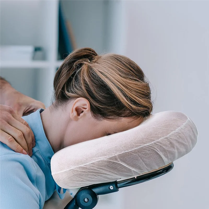 -A25M 100 قطعة أغطية مسند الرأس القابل للتصرف أغطية التدليك القابل للتصرف أغطية مسند الرأس للتدليك على شكل حرف U غطاء مهد للتدليك