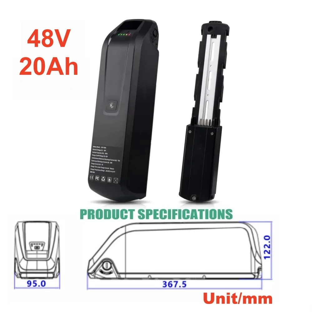 [EU Direktversand] Aleaivy Hailong E-Bike Akku 36V 48V 52V 20Ah 10Ah Mountainbike 18650 21700 Elektrischer Batteriepack für Bafang 1000W 500W 250W