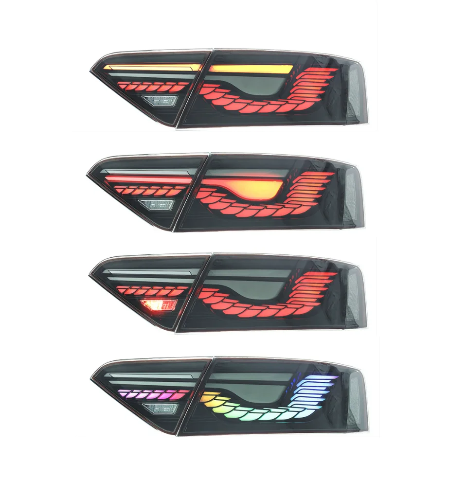 لـ 08-16 Audi A5 ضوء خلفي على شكل مقياس التنين، مسح أضواء القيادة LED، إشارات الانعطاف #2