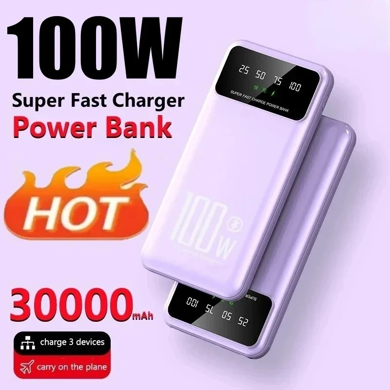 

30000mAh Power Bank Portable Charger Digital Display External Battery 2 USB LED PowerBank for Xiaomi Samsung Xiaomi IPhone