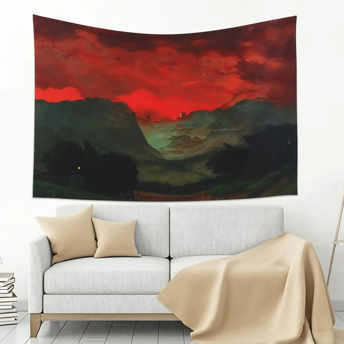 

Untitled (Red Sky) by Zdzislaw Beksinski Tapestry
