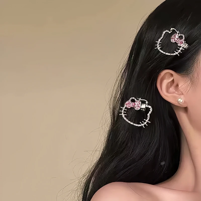 Kawaii cheveux accessoires mignon Anime Hellokittys Girly coeur évider cheveux Bb Clips pour femmes à la mode épingles à cheveux peigne meilleurs cadeaux