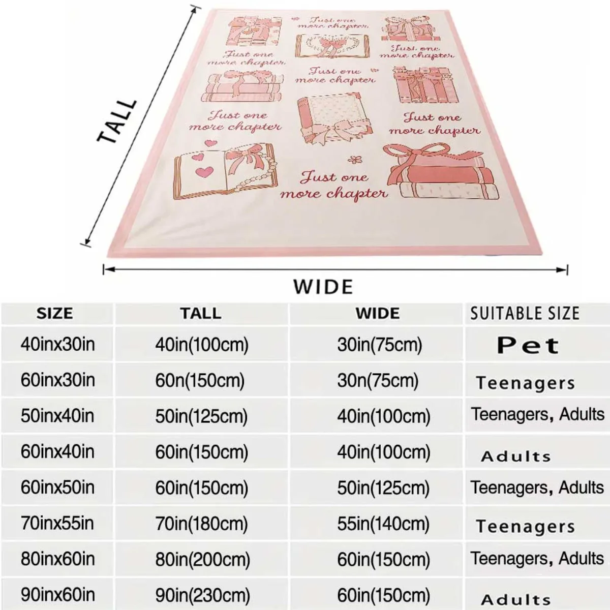 Aesthetic Book Lover Blanket Reading Throw Cozy Nap Lap Blanket Plush Soft Gift for Women Girls Students Literary Dorm Decor