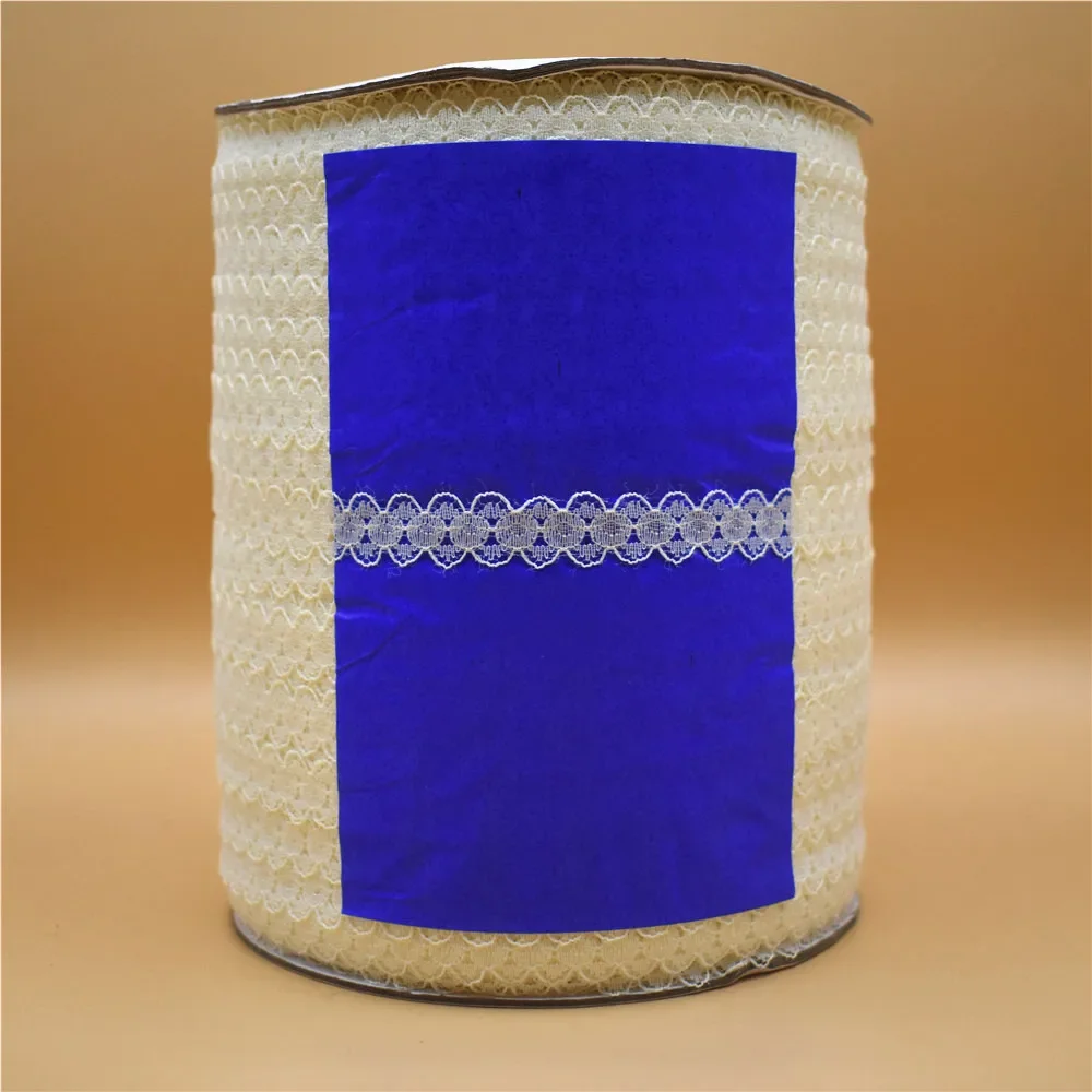 Großhandel 600 Yards/Los Weißes Spitzenband 14MM breites Bortband DIY bestickte Spitze zum Nähen, Dekoration, afrikanische Spitzenstoffe, Zubehör – Detail 11