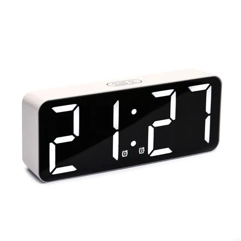 F26C Home LED Digital Alarm Clock Simple Operation Alarm Snooze Modern Clock with 3 Levels Brightness 12/24Hr Festival Gift