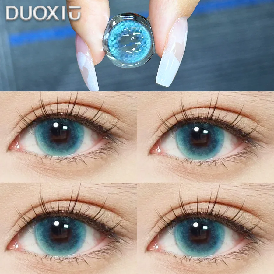DUOXIU 1 Pair New Purple Series Contact Lenses for Eyes Natural Pupil Eye Color Lens Myopia Beauty Colored Eye Contacts