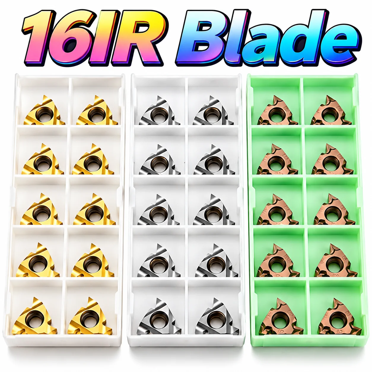 10PCS 16IR Carbide Threading Inserts for Steel Parts Internal Thread Turning Tool Blade CNC Lathe SNR Boring Bar