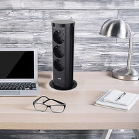 Automatic Raising Type Pop-Up Electrical Socket 3 EU Plugs and 2 USB Ports for Office/Kitchen/Meeting Room Home Decoration