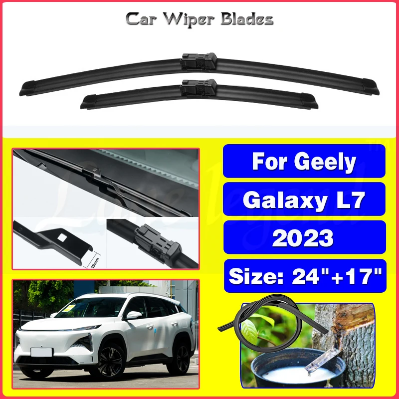 

2Pcs For Geely Galaxy L7 2023 PHEV 1.5 DTH Car Wiper Blades Car Accessories Front Windscreen Wiper Blade Brushes Cutter 24"+17"