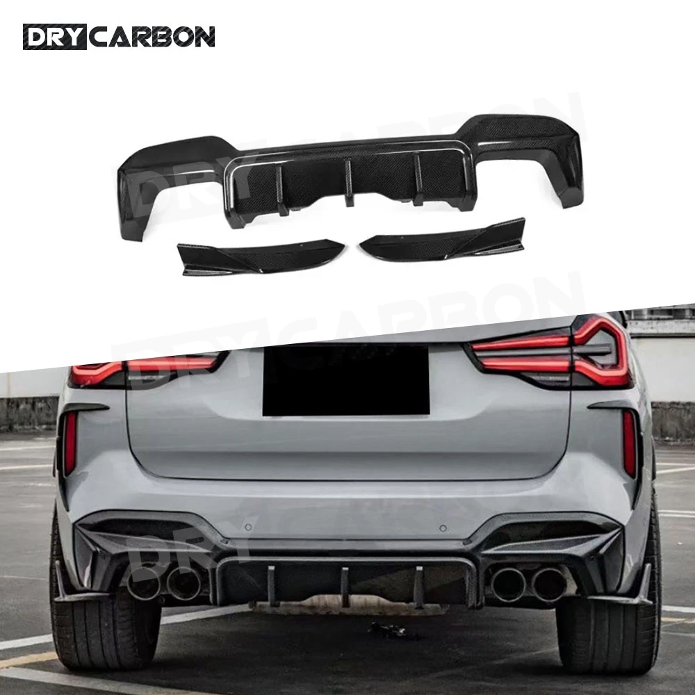 

Dry Carbon Fiber Rear Bumper Diffuser Spoiler Side Flaps Splitters Car Body Kits Accessories for BMW X3M F97 2022+ FRP
