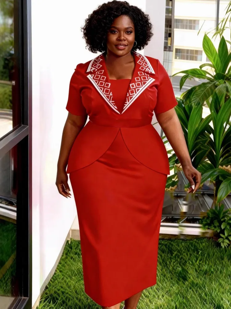 

Африканские платья для женщин больших размеров, элегантное платье-карандаш с короткими рукавами, традиционная африканская одежда для женщин, сказочные платья