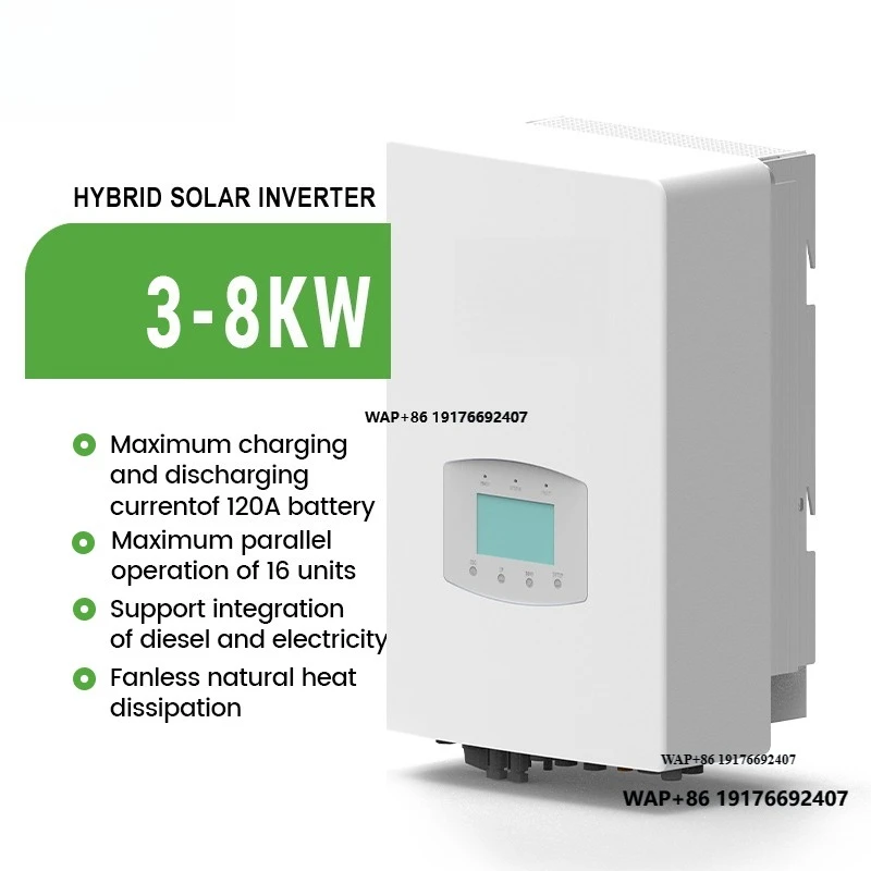 2025 Model 3-8KW 48V AC 220V/230V High-frequency Hybrid Solar Inverter with MPPT Dual-channel Control