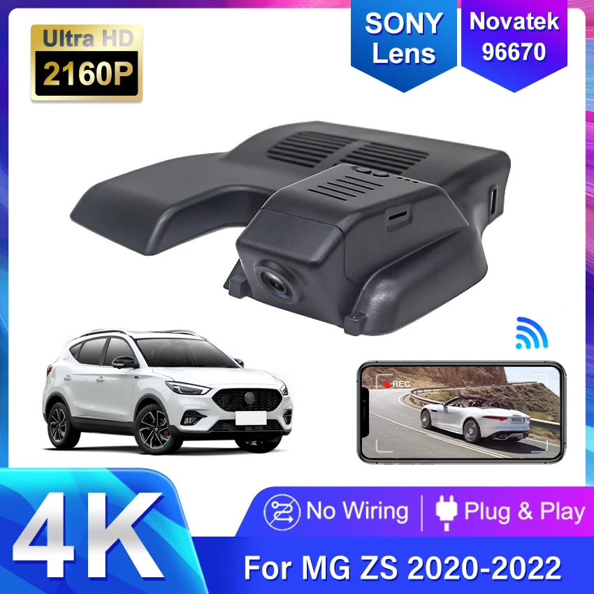 

4K 2160P Front and Rear Dash Cam Car Video Recorder DVR Night Vision Parking for MG ZS ZX Plus EZS ZST VS Astor ZS11 2020~2023