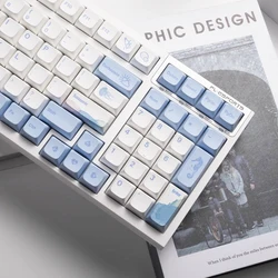 133 Keys Ocean Whale Theme XDA Profile Keycap PBT Keycaps For MX Switch Mechanical keyboard Dye Sublimation Blue White key Caps