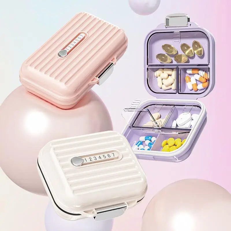 Portable Weekly Pill Organizer Compartment Medicine Storage Box Sealed Moisture Proof Mini Pill Case For Travel Medication Carry