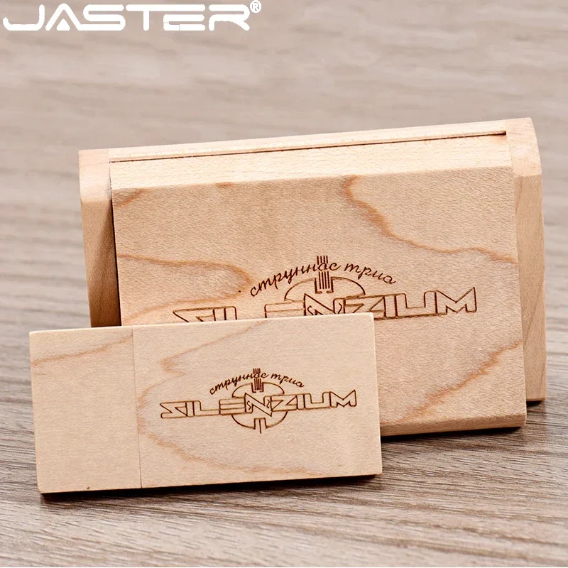 

USB-флешка с индивидуальным логотипом, 128 ГБ, в деревянной коробке, 64 ГБ, креативный подарок, флеш-накопитель 32 ГБ, USB-накопитель из клена, USB-флешка Cle