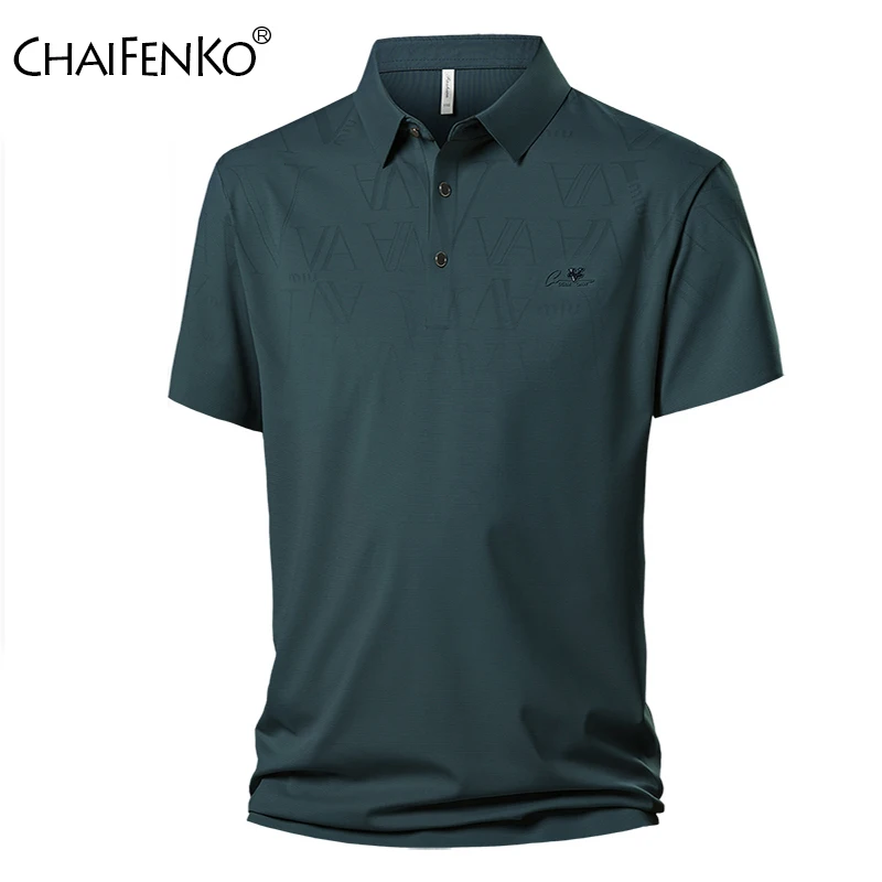 

Summer Ice Silk Lapel Men Tops Outdoor Casual Fashion T Shirts New Solid Elasticity Breathable Quick Drying Comfort Polo Shirt