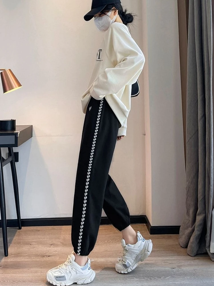 Spring Autumn Gray Lightweight Harem Pants Women High Waist Loose Slimming Cuffed Casual Joggers 2026