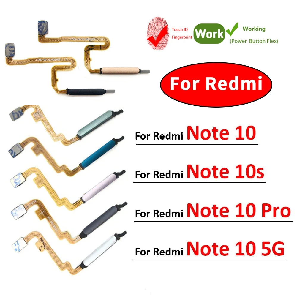 

Fingerprint Scanner For Xiaomi Redmi Note 10 10s Pro 4G 5G Home Button Fingerprint Menu Return Key Sensor Flex Cable