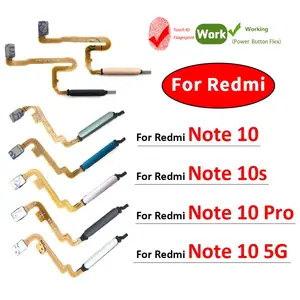 Bilashmart Fingerprint Scanner Xiaomi Redmi Note 10 10s Pro 4G 5G Home Button Fingerprint Menu Return Key Sensor Flex Cable