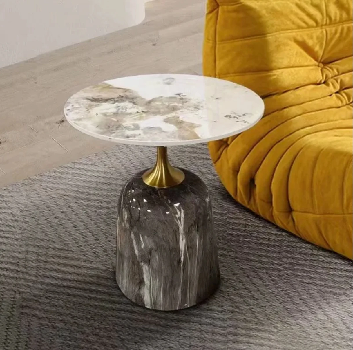 G# Marble Side Table Sofa Nordic Accent Tea End Furniture Luxury Gold Modern Bed Marble Coffee Side Table for Living Room