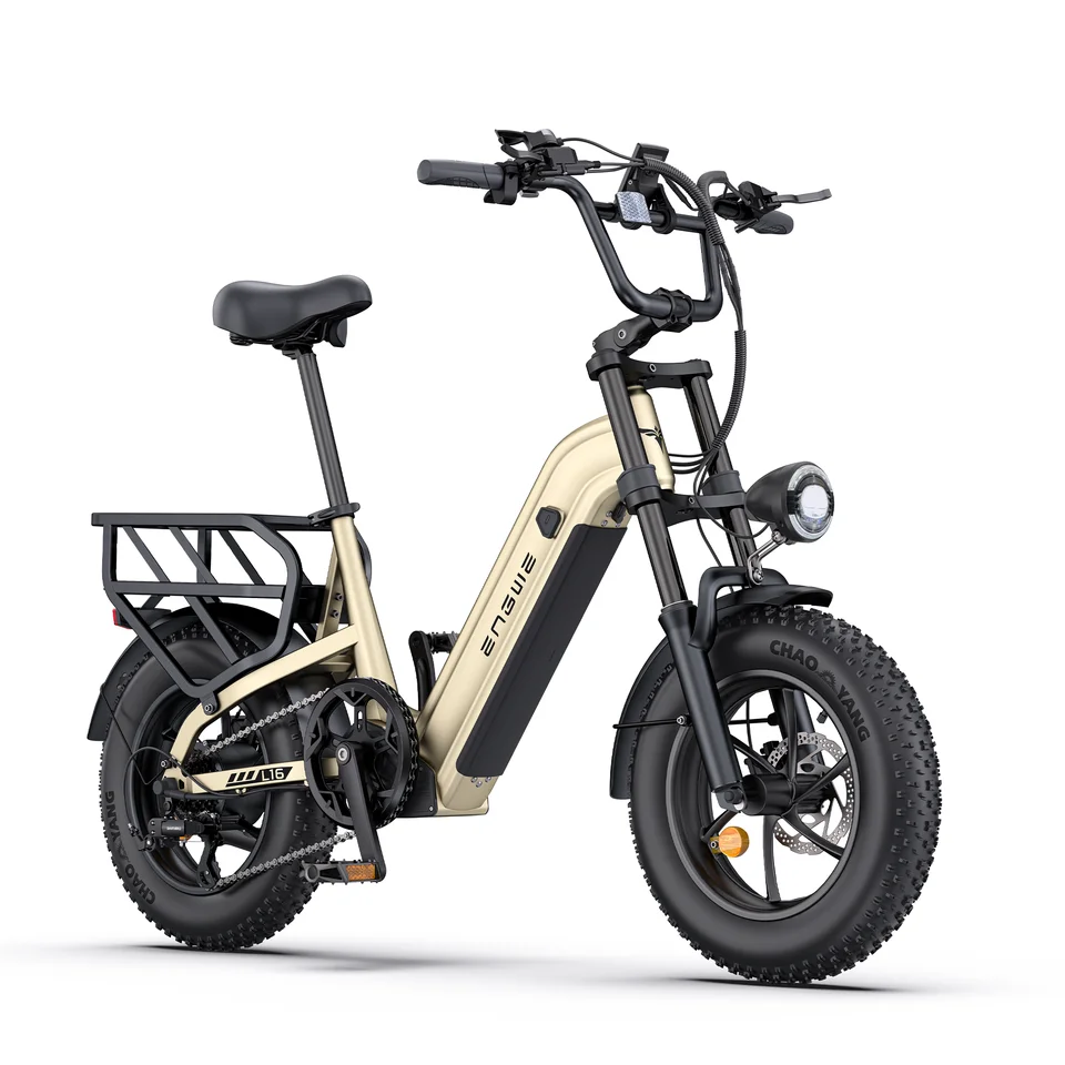 ENGWE L16 750W Electric Bike, 1500W Peak, 48V 18Ah, 28 MPH, 70-Mile Range, 16x4 Fat Tires, Hydraulic Disc Brakes, 7-Speed