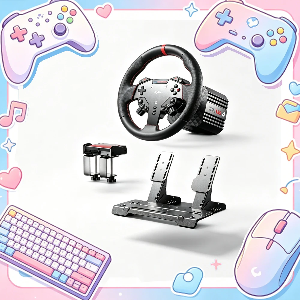 PXN VD4 Bundle Game Steering Wheel Servo Direct Drive 4Nm Base Hall Magnetic Pedal Racing Simulator Kit Computer Game Console