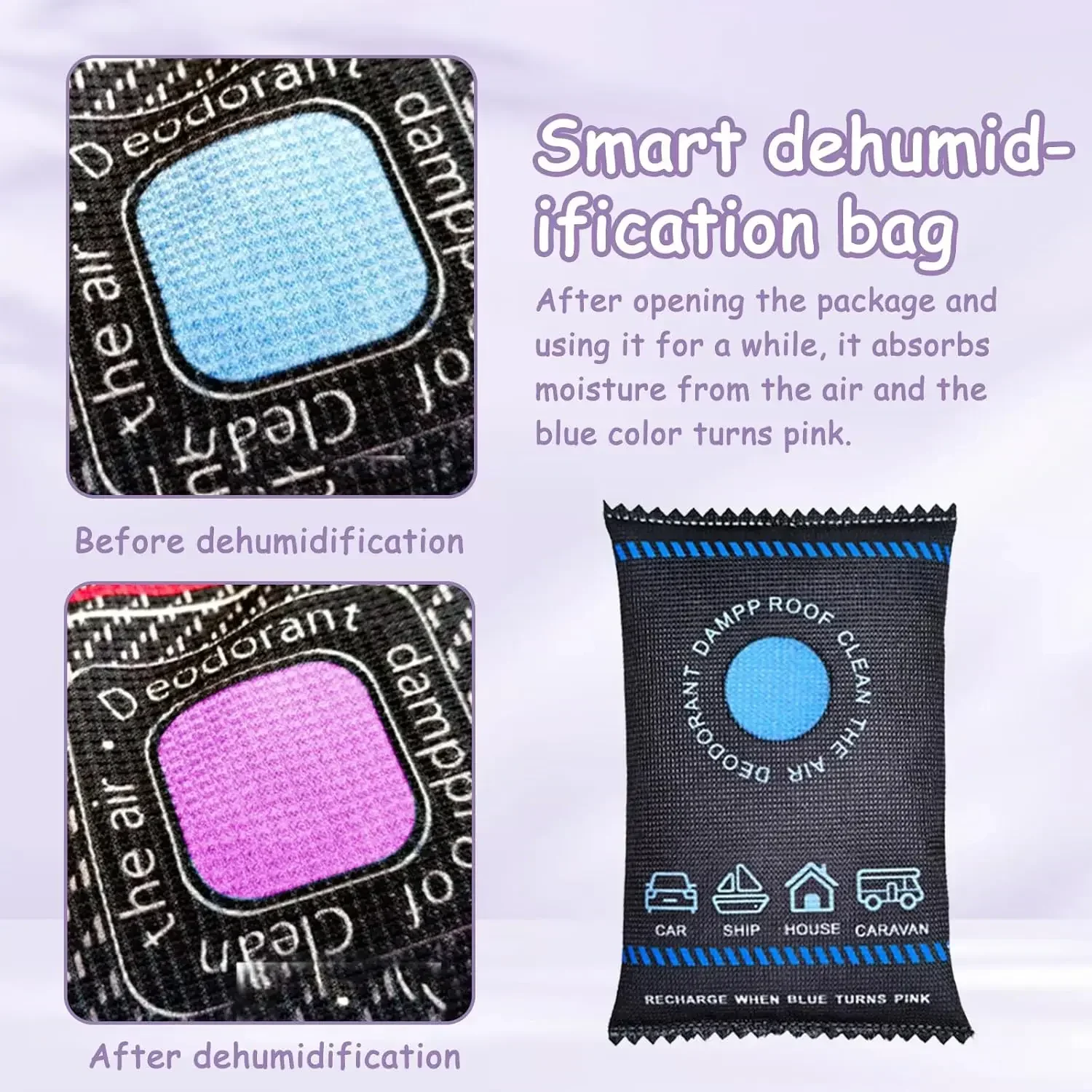 Reusable Silicone Dehumidifier Bag Cabinet Moisture Absorber Dampness Preventer Drying Bag Car Interior Accessories