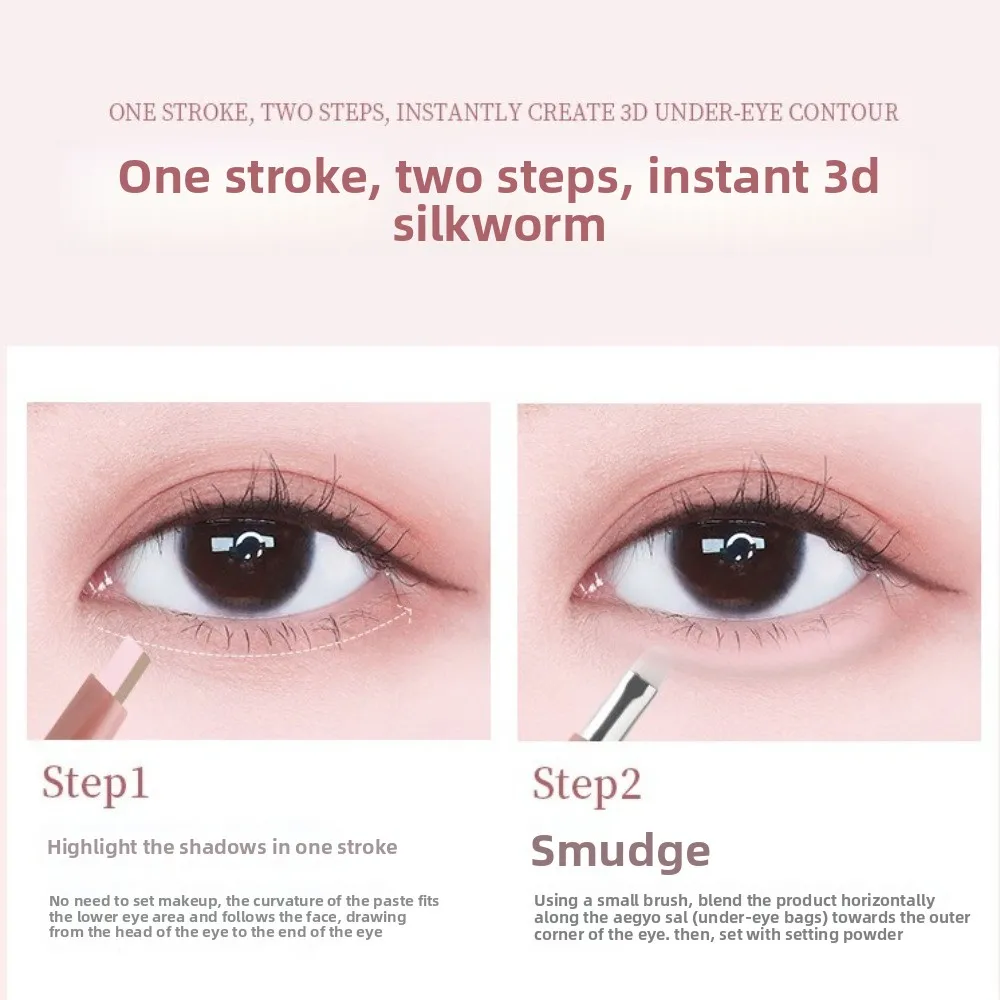 Crayon de ver à soie couché à Double extrémité, outil de maquillage pour les yeux, doublure nue multifonctionnelle avec brosse, bâton de maquillage éclaircissant pour les yeux, cadeaux