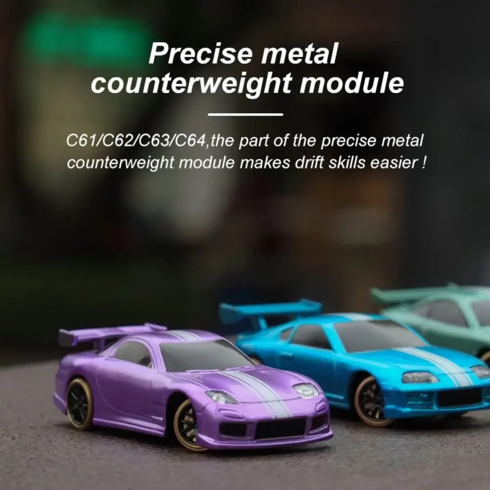 

Turbo Racing C61 C62 C63 1/76 Mini RC Drift Car RTR 2.4GHz 2WD with Gyro 30min Playtime for Kids Adults