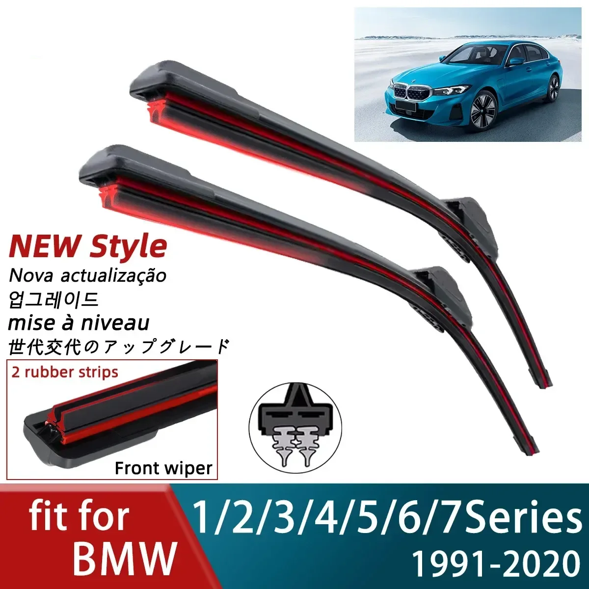 Double Rubber Car Wiper for BMW 1 2 3 4 5 6 7 Series  Front Wipers Blades Brushes Cutter Accessories Windscreen Wipers Part 2020