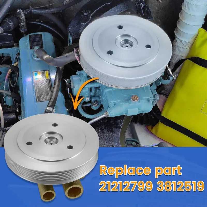 Marine Sea Water Pump for Volvo Penta 4.3 5.0 5.7 V8 V6 Boat Engines Replaces 21212799 3812519 Crankshaft Mounted Raw Sea Pump