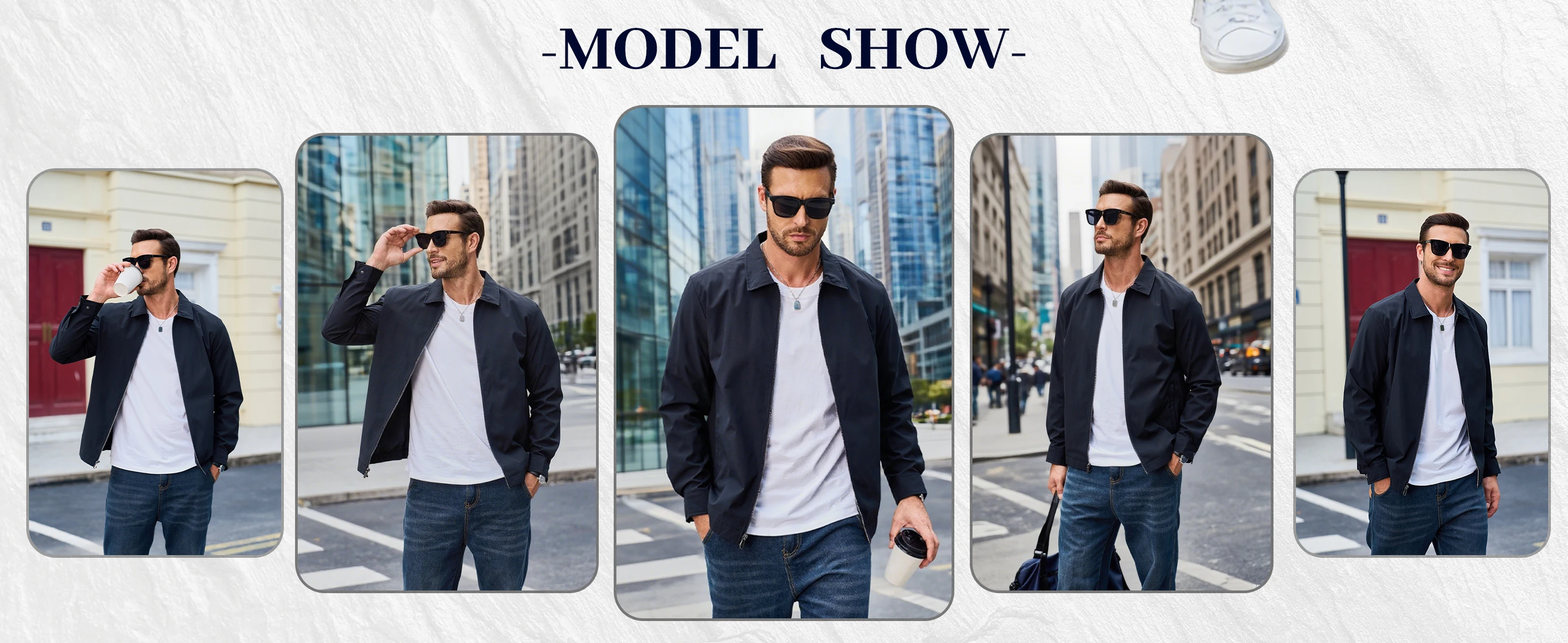 MAGCOMSEN Men's Zip-Front Golf Jacket Spring Summer Casual Jacket Solid Color Turn-down Collar Outerwear Hiking Fishing Travel