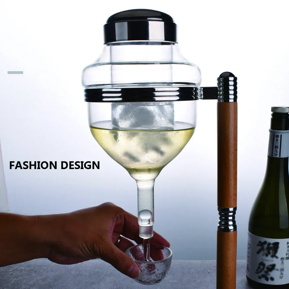 2024High Quality Stand Glass Wine Dispenser Sake Red Wine Jug Cooler Decanter