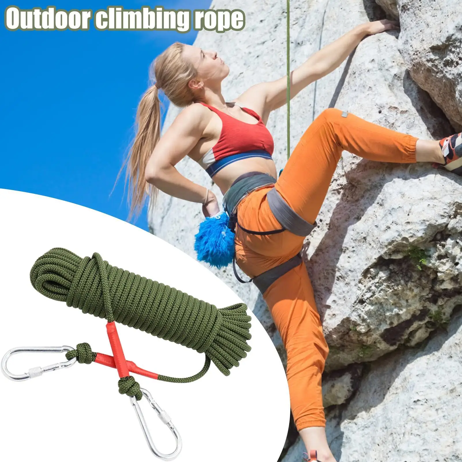 

Climbing Cord Climbing Rope 5M Heavy Duty Paracord Panchute Corad Lanyard with Carabiner Climbing Rope Accessories Paracord