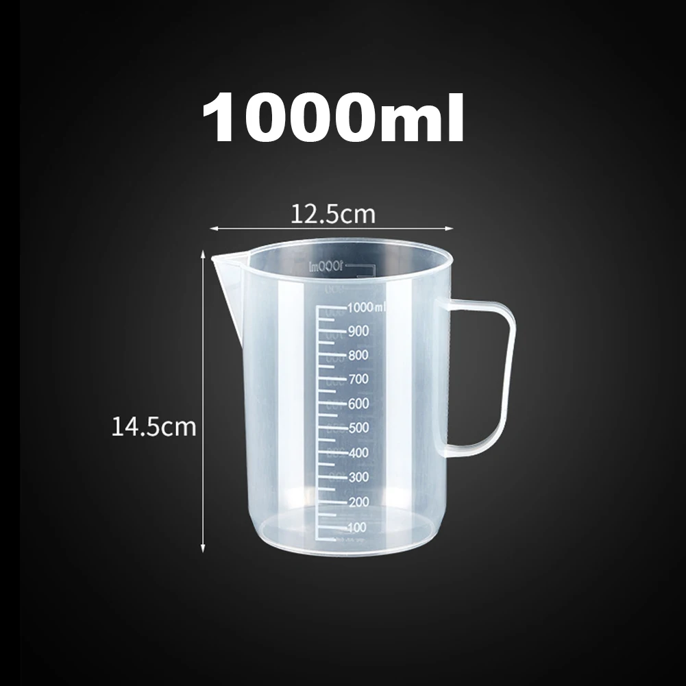 1 szt. Zlewka laboratoryjna plastikowa miarka 1000 ml/500 ml/250 ml cylinder laboratoryjny uczeń szkoła i laboratorium artykuły papiernicze dla