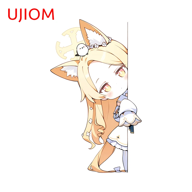 UJIOM Blue Archive Seia Cute Peeker Wall Stickers Kawaii Cartoon Wardrobe Decals Waterproof Baby Nursery Room Toilet Sticker